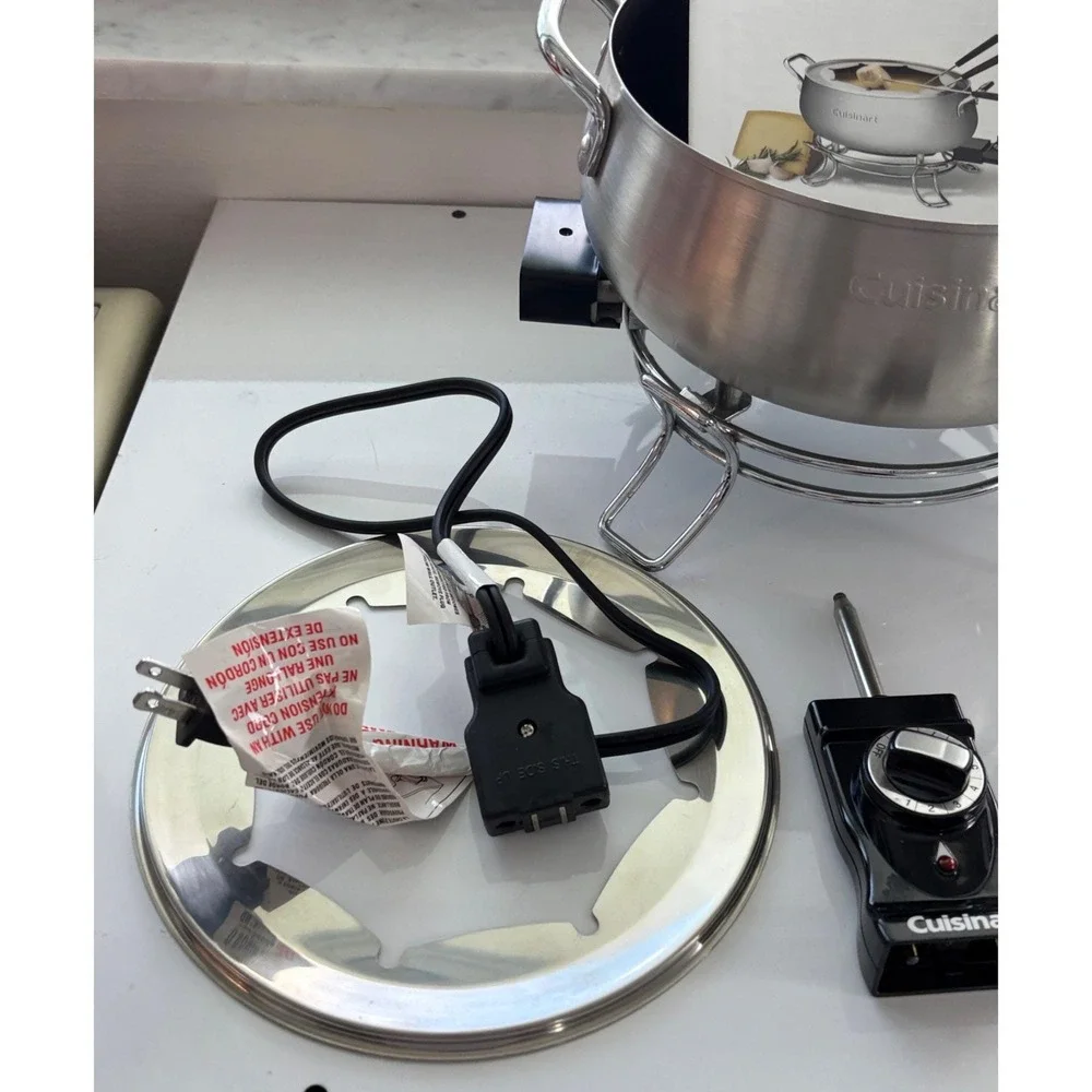 Fondue Set Cuisinart Stainless Steel Silver Electric CFO-3SS New